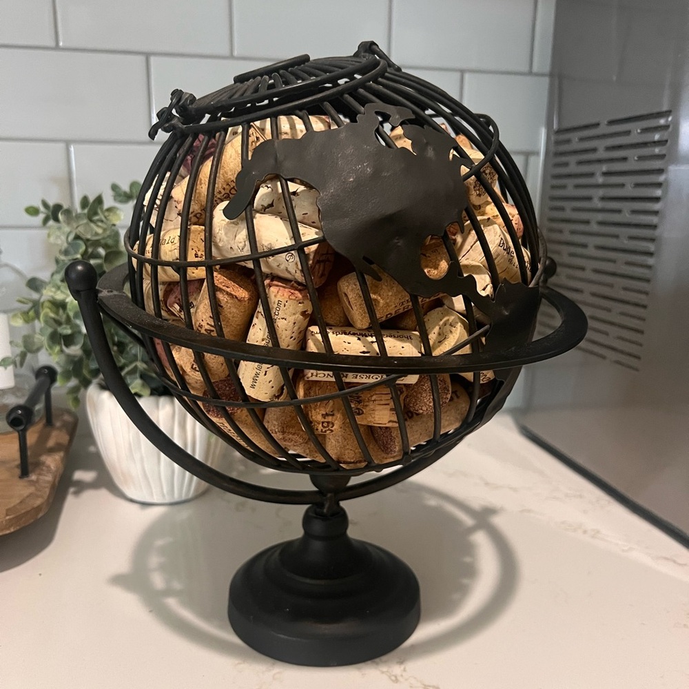 Globe wine cork holder